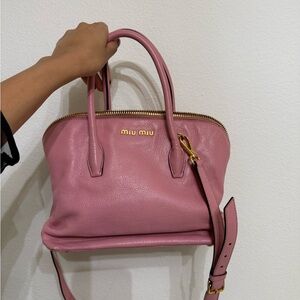 Miu Miu Rose Satchel with Gold Accents